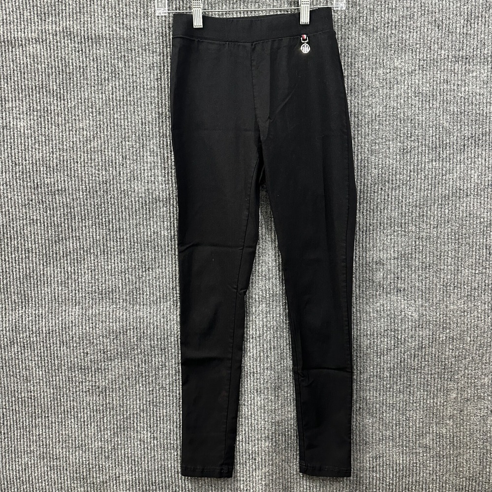 Tommy Hilfiger Logo Womens Pants Size 2 Black Skinny Pull On Stretch Mid Rise